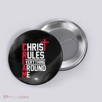 Hiphop Rap Music Cream Christ Rules Everything Around Me Button thumb 0