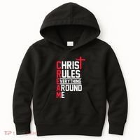 Hiphop Rap Music Cream Christ Rules Everything Around Me Kids Hoodie thumb 0