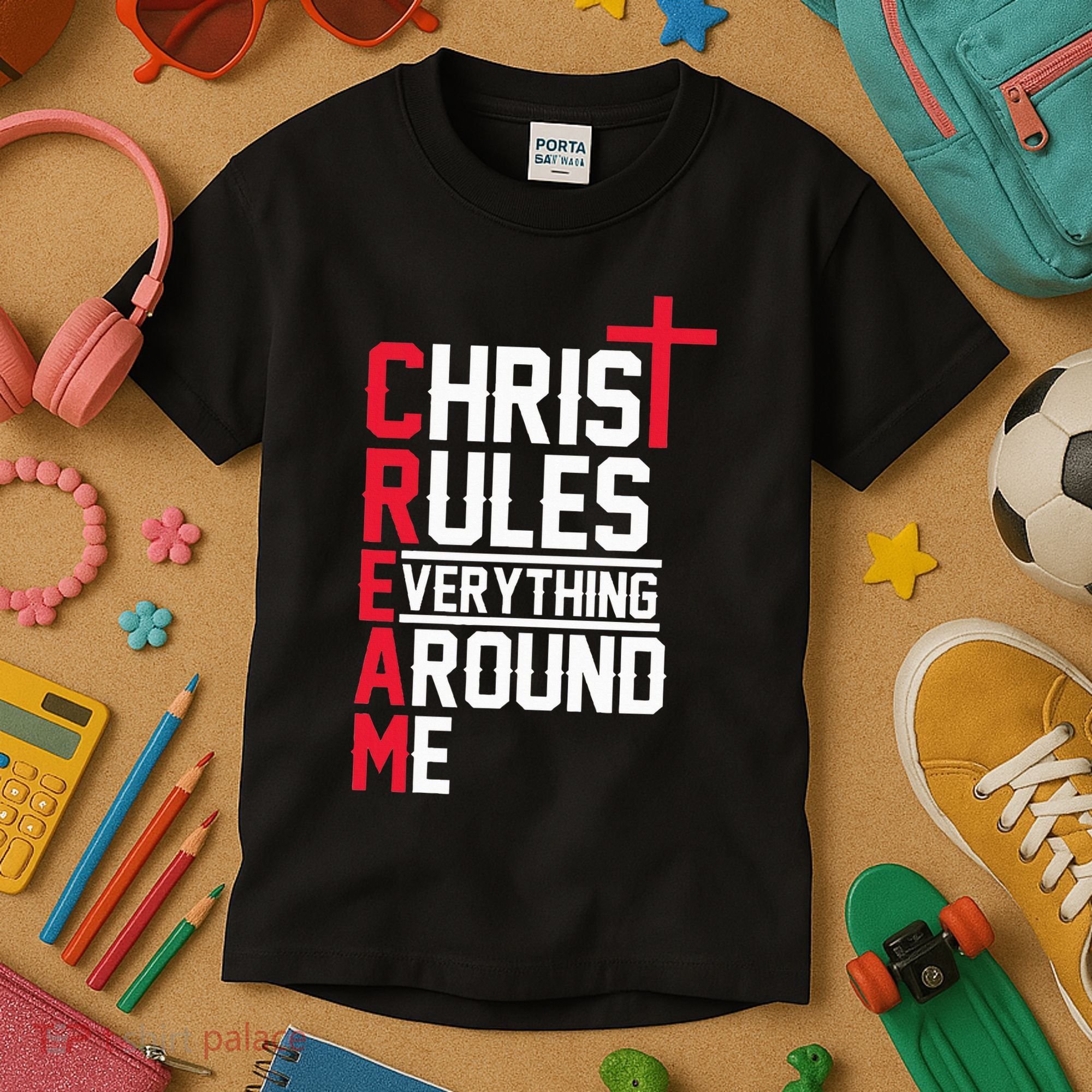 Hiphop Rap Music Cream Christ Rules Everything Around Me Kids T-Shirt