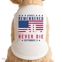 Heroes Remembered Never Die 911 American Flag Doggie Tank thumb 0