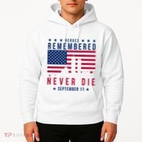 Heroes Remembered Never Die 911 American Flag Hoodie thumb 2