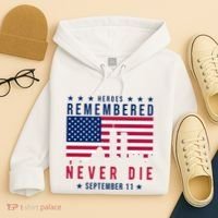 Heroes Remembered Never Die 911 American Flag Hoodie thumb 4