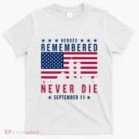 Heroes Remembered Never Die 911 American Flag T-Shirt thumb 0