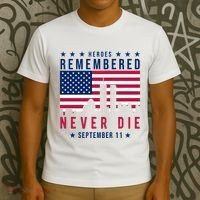 Heroes Remembered Never Die 911 American Flag T-Shirt thumb 3