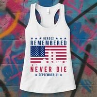 Heroes Remembered Never Die 911 American Flag Women's Tank Top thumb 3