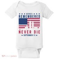 Heroes Remembered Never Die 911 American Flag Baby Bodysuit thumb 0