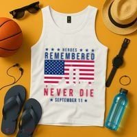Heroes Remembered Never Die 911 American Flag Tank Top thumb 4