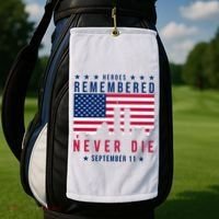 Heroes Remembered Never Die 911 American Flag Golf Towel thumb 2