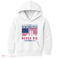 Heroes Remembered Never Die 911 American Flag Kids Hoodie thumb 0