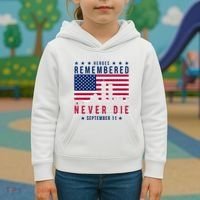 Heroes Remembered Never Die 911 American Flag Kids Hoodie thumb 3