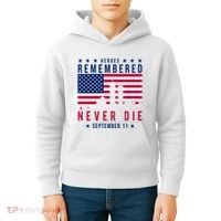 Heroes Remembered Never Die 911 American Flag Kids Hoodie thumb 4