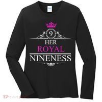 Her Royal Nineness 9th Birthday Nine Year Old Girl Women's Long Sleeve Shirt thumb 0