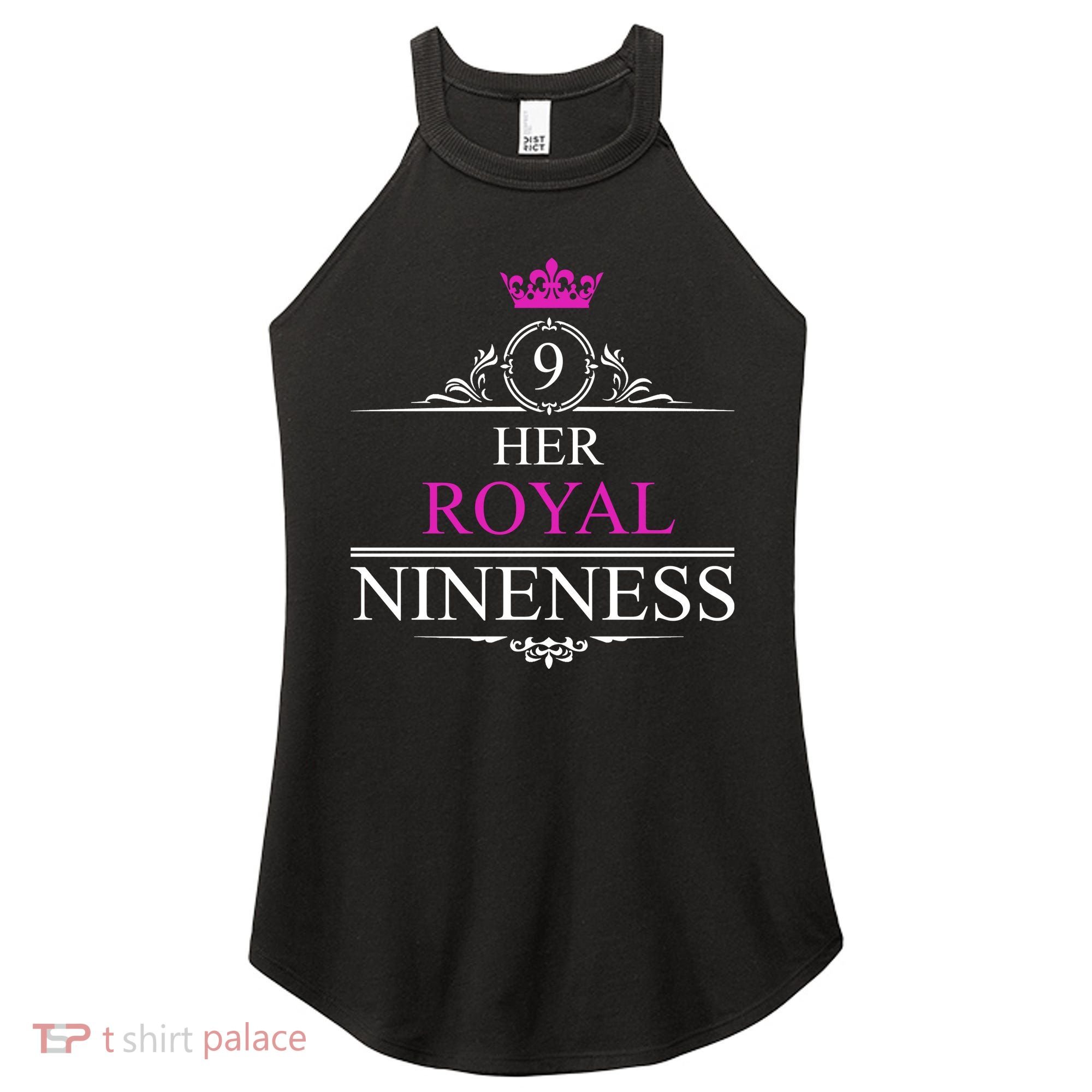 Her Royal Nineness 9th Birthday Nine Year Old Girl Women's Perfect Tri Rocker Tank