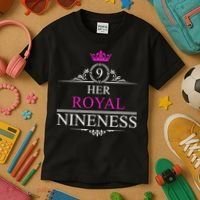 Her Royal Nineness 9th Birthday Nine Year Old Girl Kids T-Shirt thumb 3