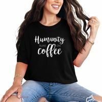 Humanity Runs On Coffee Comfort Colors T-Shirt thumb 0