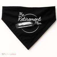 Harmonica Retirement Plan I Mouth Organ Gift USA-Made Doggie Bandana thumb 0