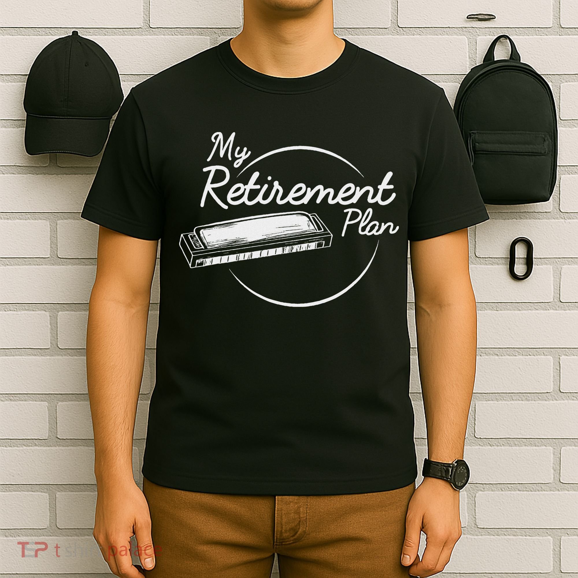 Harmonica Retirement Plan I Mouth Organ Gift T-Shirt