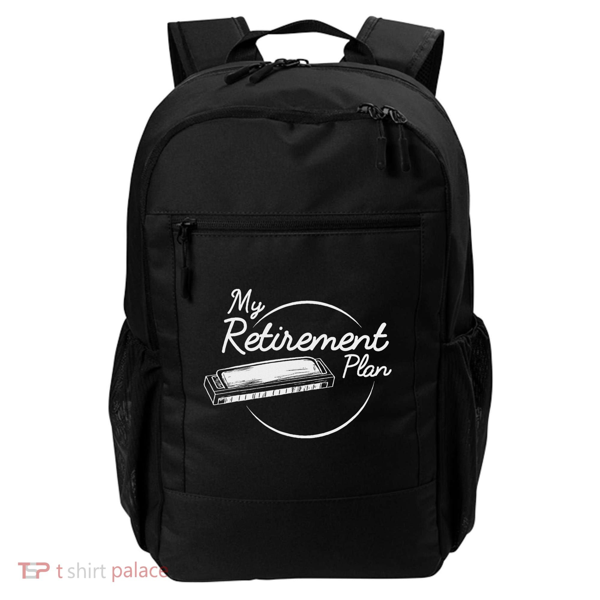 Harmonica Retirement Plan I Mouth Organ Gift Backpack