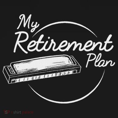 Harmonica Retirement Plan I Mouth Organ Gift Button