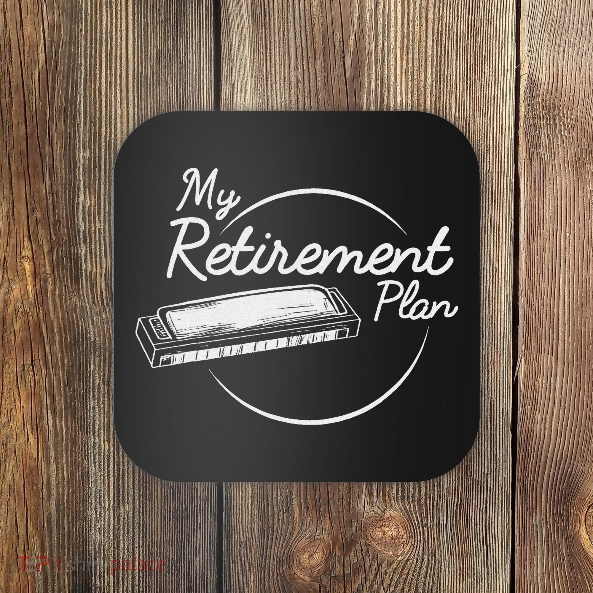 Harmonica Retirement Plan I Mouth Organ Gift Coaster