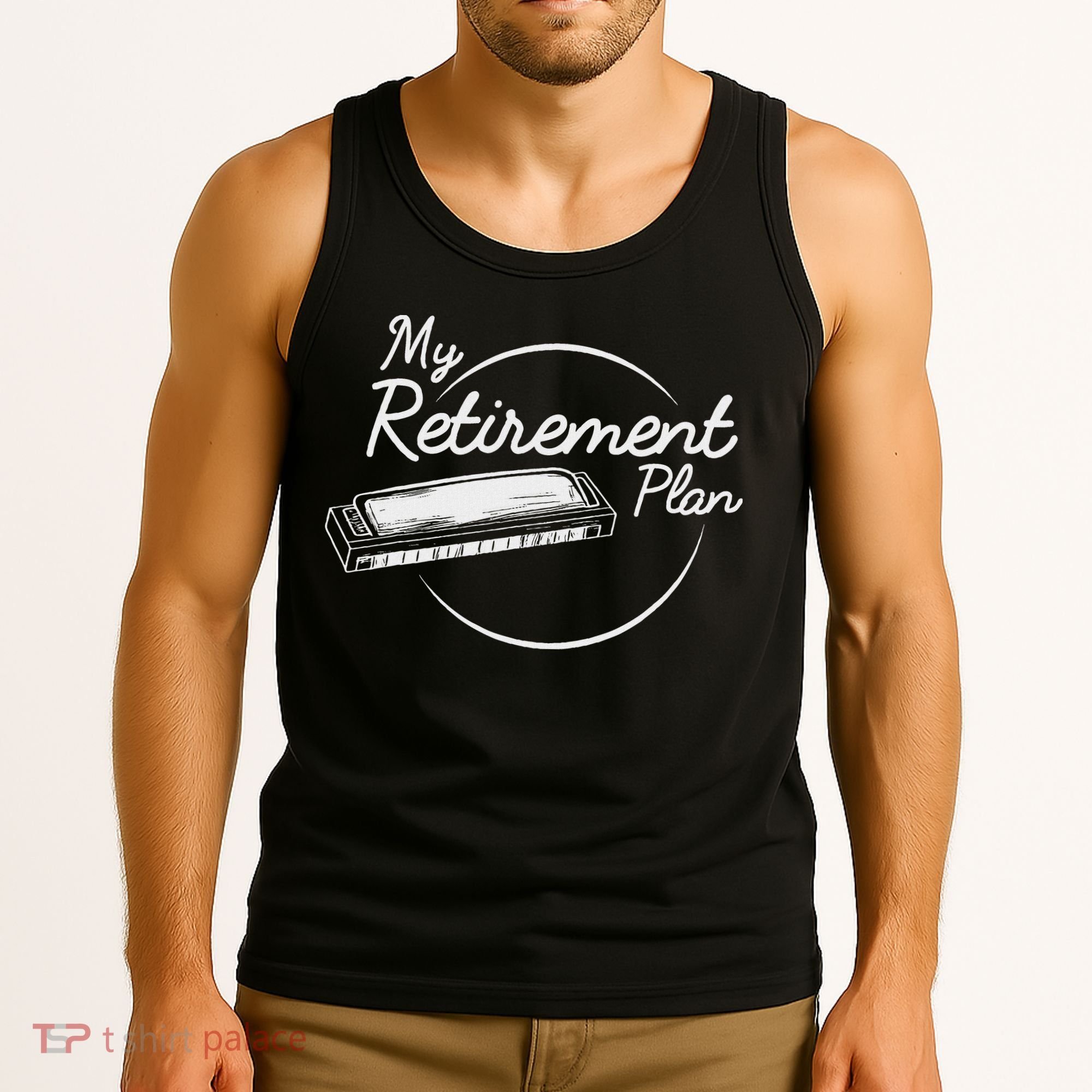 Harmonica Retirement Plan I Mouth Organ Gift Tank Top