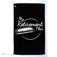Harmonica Retirement Plan I Mouth Organ Gift Golf Towel thumb 0