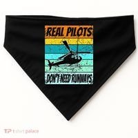 Helicopter Real Pilots Dont Need Runways USA-Made Doggie Bandana thumb 0