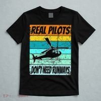 Helicopter Real Pilots Dont Need Runways T-Shirt thumb 5