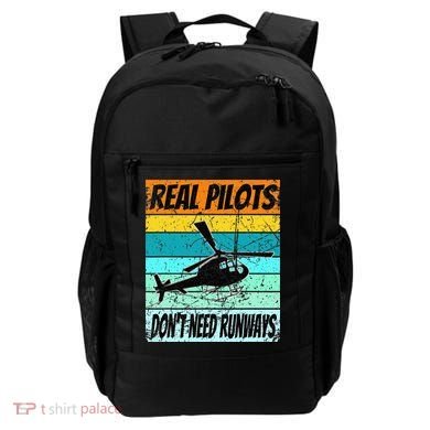 Helicopter Real Pilots Dont Need Runways Backpack