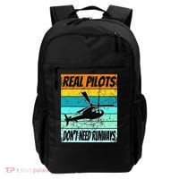 Helicopter Real Pilots Dont Need Runways Backpack thumb 0