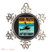 Helicopter Real Pilots Dont Need Runways Ornament thumb 0