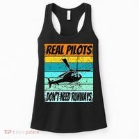 Helicopter Real Pilots Dont Need Runways Women's Tank Top thumb 0