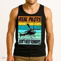 Helicopter Real Pilots Dont Need Runways Tank Top thumb 3