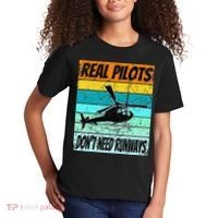 Helicopter Real Pilots Dont Need Runways Kids T-Shirt thumb 2