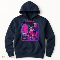 Halloween Retro Portal To The Cat Dimension Funny Hoodie thumb 0