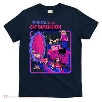Halloween Retro Portal To The Cat Dimension Funny T-Shirt thumb 0