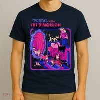 Halloween Retro Portal To The Cat Dimension Funny T-Shirt thumb 3