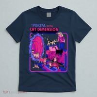 Halloween Retro Portal To The Cat Dimension Funny T-Shirt thumb 5