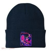 Halloween Retro Portal To The Cat Dimension Funny Beanie thumb 0