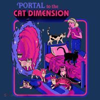 Halloween Retro Portal To The Cat Dimension Funny Beanie thumb 2