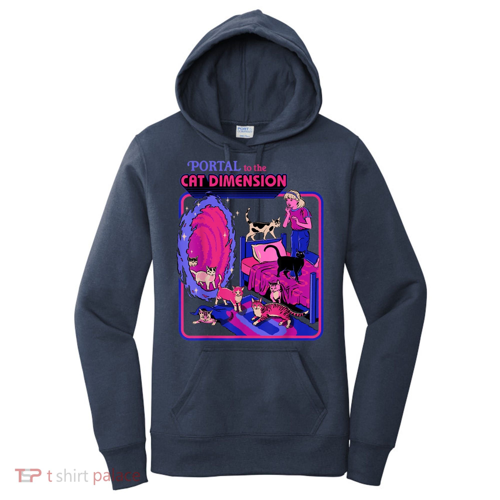 Halloween Retro Portal To The Cat Dimension Funny Women's Hoodie
