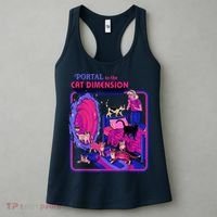 Halloween Retro Portal To The Cat Dimension Funny Women's Tank Top thumb 3