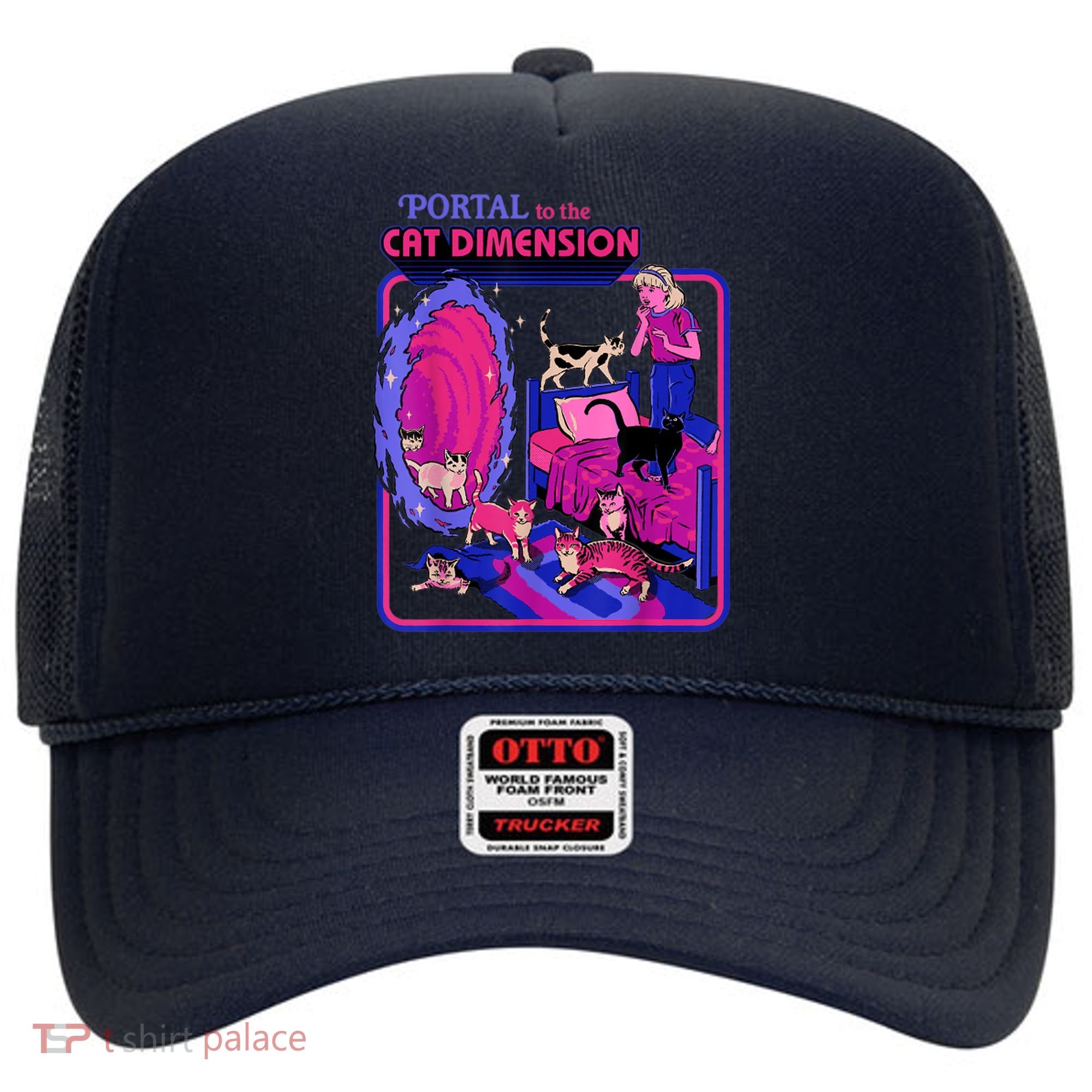 Halloween Retro Portal To The Cat Dimension Funny Hat