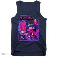 Halloween Retro Portal To The Cat Dimension Funny Tank Top thumb 0