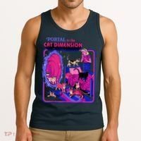 Halloween Retro Portal To The Cat Dimension Funny Tank Top thumb 3