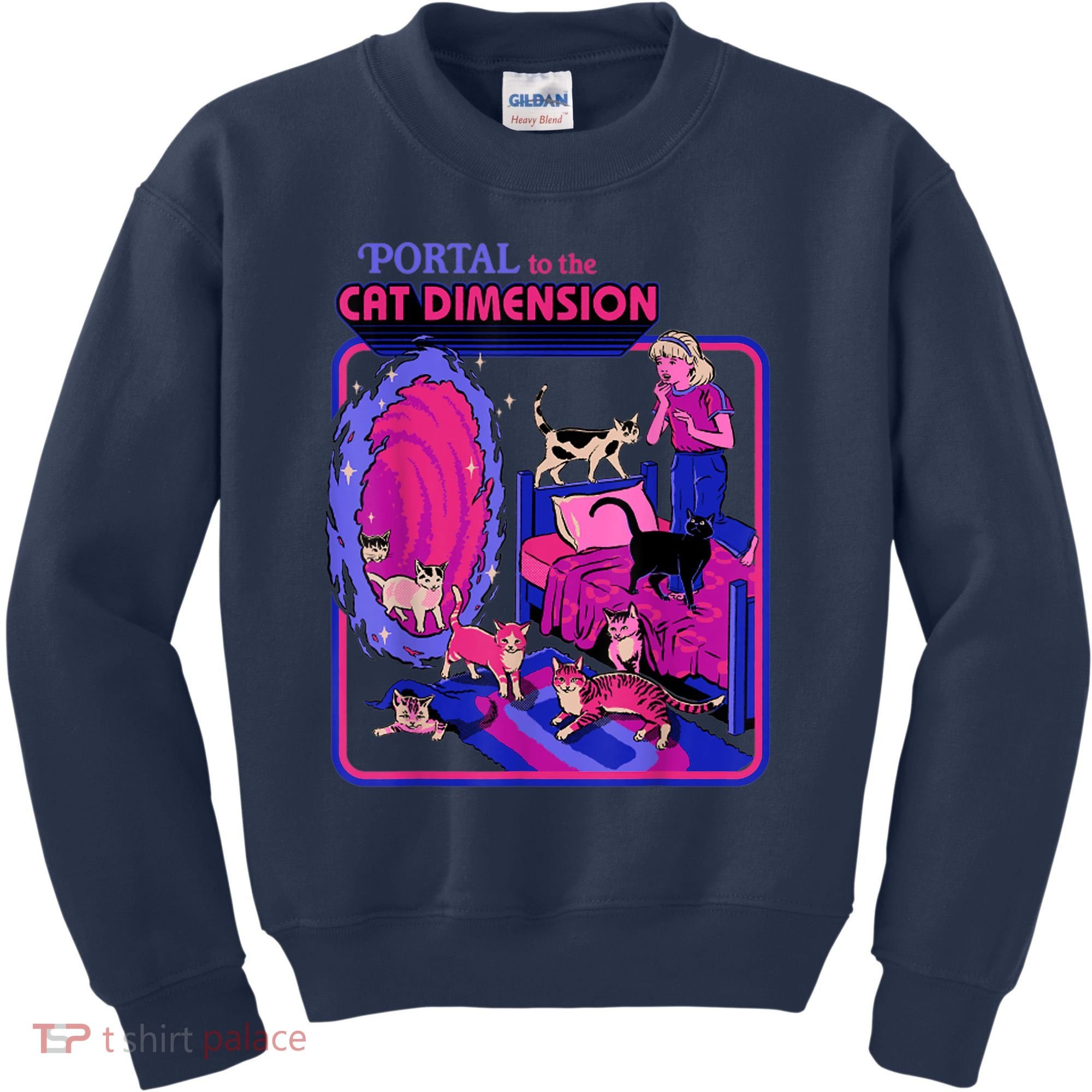 Halloween Retro Portal To The Cat Dimension Funny Kids Sweatshirt