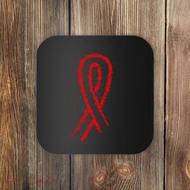 Hiv Red Ribbon World Aids Day Coaster