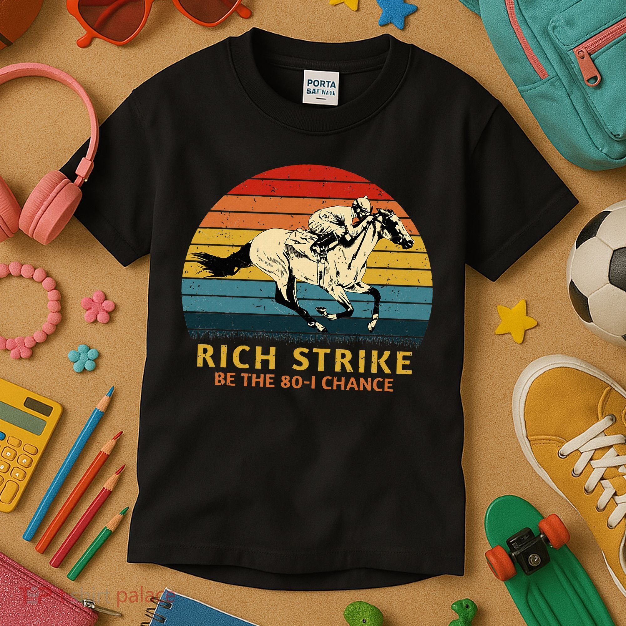 Horse Racing Rich Strike Be The 801 Chance Derby Winner Kids T-Shirt