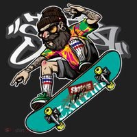 Hipster Riding Skateboard Women's Sweatshirt thumb 2