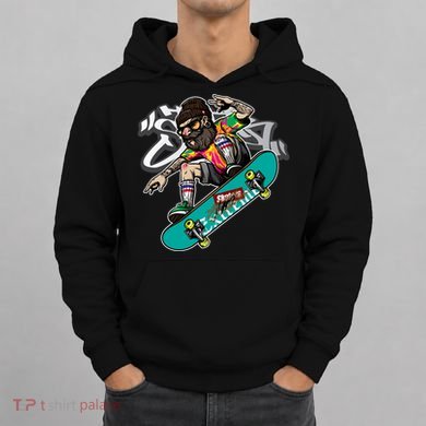 Hipster Riding Skateboard Hoodie
